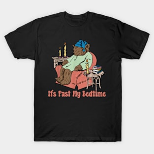 It's Past My Bedtime Bear Taking a Nap Next to Books T-Shirt